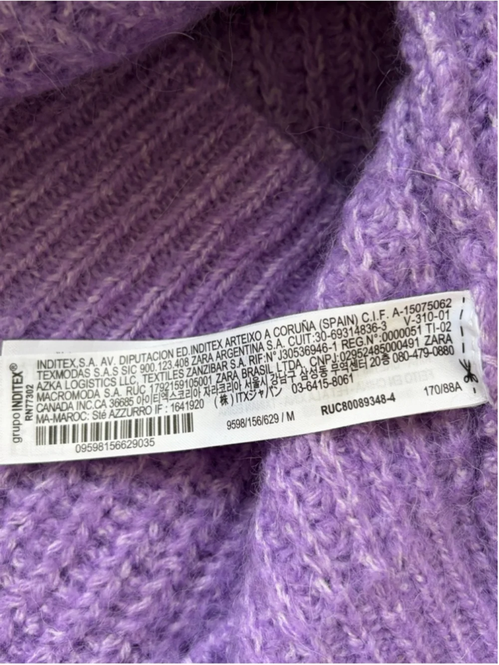 Zara Cozy Wool Blend Purple Lavender Crewneck Sweater Size M - Picture 8 of 10